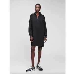 NWT GAP Quarter-Zip Black Sweatshirt Dress